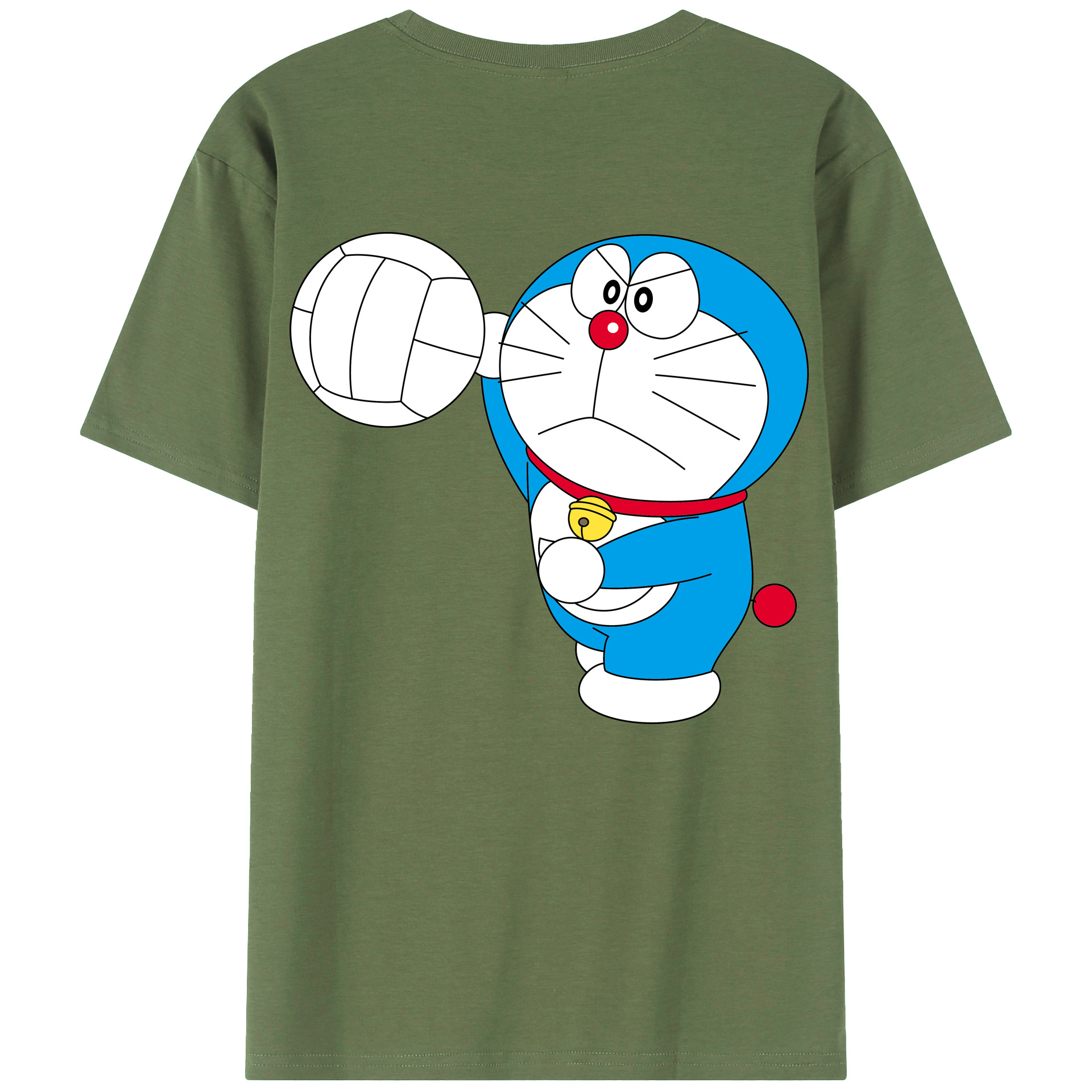 （画像用） ドラえもん Doraemon 綿100％ メンズ半袖Tシャツ（バックプリント） 通気性